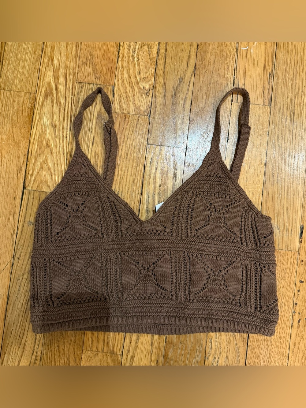 The Drop Brown Diza Crochet Bralette
